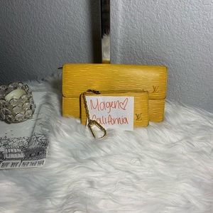 LV Yellow epi Sarah wallet and key/coin pouch